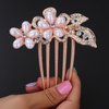Xerling Elegant Pearly Flower Hair Comb Wedding Bridal Floral Pearl Hair Side Comb Teeths Rhinestone Hair Styling Accessories Decorative Headpiece for Updo Bun Women Girls (comb 1)