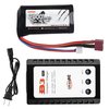 Hosim 1pcs 2S 7.4V 2000mAh 20C T Plug Female Connector Rechargeable Battery,1pcs Balance Charger Safe & Fast Charging for 9155 9156 Jumper T16 RC Cars Evader BX Truck UAV Drone FPV