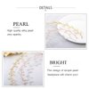 Catery Bride Wedding Headband Pearl Hair Vine Bridal Headpiece Hair Accessories for Women and Girls (Gold)