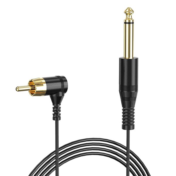 Tattoo Clip Cable, Ancable 6-Feet Gold-plated 90 Degree RCA to 6.35mm Connector Silicone Tattoo Clip Cable Cord Suitable for Tattoo Pen, Rotary Tattoo Machine