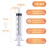 10mL Syringe for Liquid, Food, Oral, Scientific Labs, Measurement, Dispensing, Press-In Adapter, Craft, Big Tip with Cap- 3 Pack 10ml Syringes with tsp & mL Measurement
