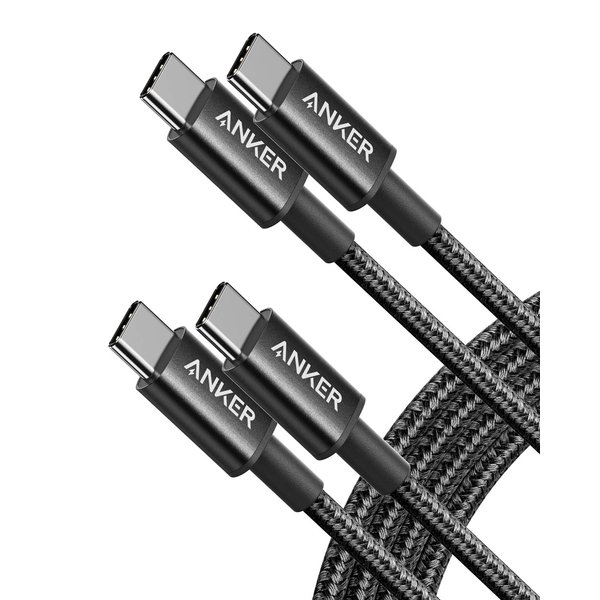 Anker USB C to USB C Cable, Type C 60W Fast Charging Cable (6FT, 2Pack) for iPhone 16 Series, iPad Mini 6 and More (USB 2.0, Black)