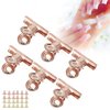 12 pieces C Curve Nail Extension Clips Nail Pinching Clips, Chip Clips Bag Clips Food Clips, Plastic Bulldog Clips Multi-function Nail Art Accessories for Shops, Office and Home Kitchen(Rose Gold)