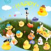 35 Packs Rubber Ducks in Bulk Assortment Jeep Ducks for Ducking, Small Rubber Duckies for Toddler Baby Bath Toys Floater Rubber Duck Bath Pool Toys Kids Party Favors with Mesh Carry Bag