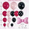 BlissBash 125PCS Pink Bow Balloon Arch Garland Kit, Pink and Black Balloons for Cartoon Mouse Birthday Party Decorations, Baby Shower Supplies, Bow Balloon Garland Set