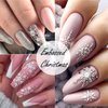 5D Embossed Snowflake Nail Art Stickers Christmas Nail Decal White Flower Lace Nail Decal Snowflake Leaf Nail Sticker Design Self-Adhesive Nail Decoration Supplies for Women DIY Christmas Manicure