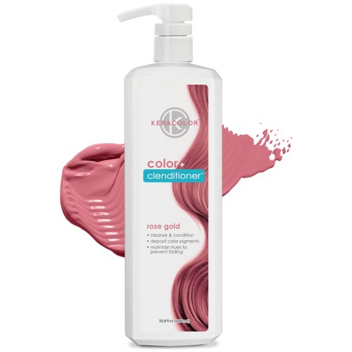Keracolor Clenditioner ROSE GOLD Hair Dye - Semi Permanent Hair Color Depositing Conditioner, Cruelty-free, 33.80 Fl Oz (Pack of 1)