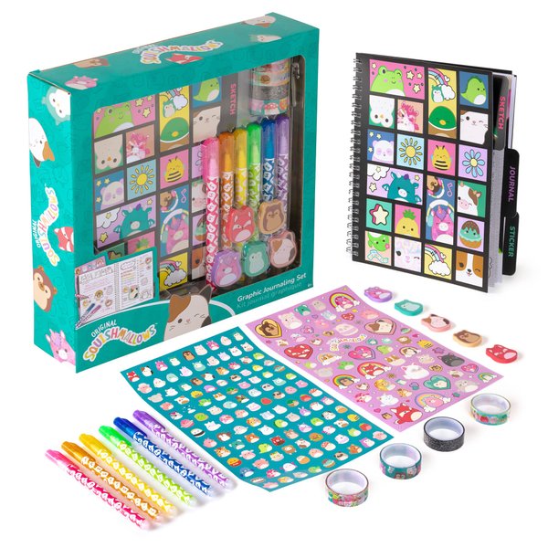 Fashion Angels Squishmallows Journal Gift Set, Includes Journal, Stickers, Gel Pens, Tape & More, Ideal for Gifting & Accessorizing for Kids & Teens