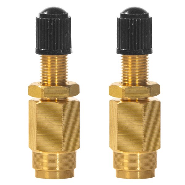 2 Pieces Schra-der Valve, 1/4" Brass Inflation Valve with Push to Connect for 1/4" OD Air Line Tubing and Air Spring Suspension for Semi Truck Trailers