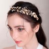 Hair Vine for Women Bridal Hair Comb for Bride Pearls Crystal Hair Comb Slide ROSE GOLD