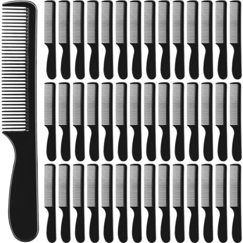 100 Pcs Combs Individually Wrapped Disposable Comb Long Handle Plastic Comb for Homeless Hotel Shelter Charity Church Travel Hair Accessories, Black