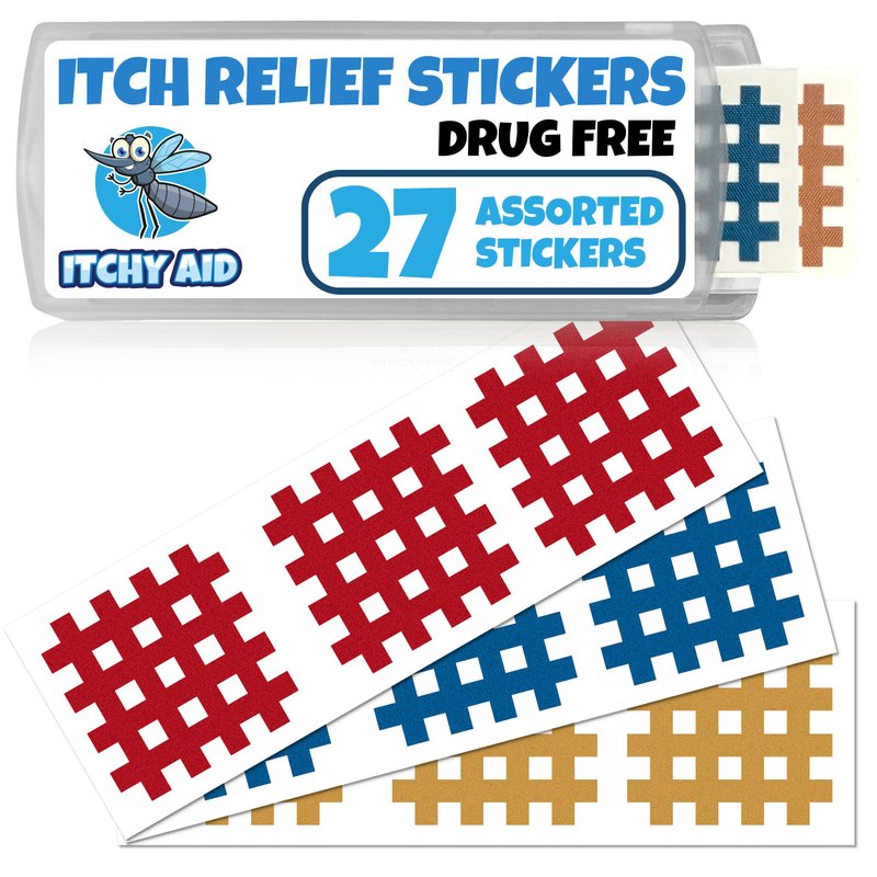 ITCHY AID Bug Bite Itch Relief Patches. 27 Stickers for Instant ...