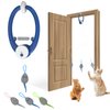 Kezlume Cat Toy Interactive for Indoor Cats, Smart USB Rechargeable Door Hanging Automatic Retractable Kitten Toys, Teaser Electronic Self Play Feather Cat String Toys Attached with 3 Catnip Mice Blue