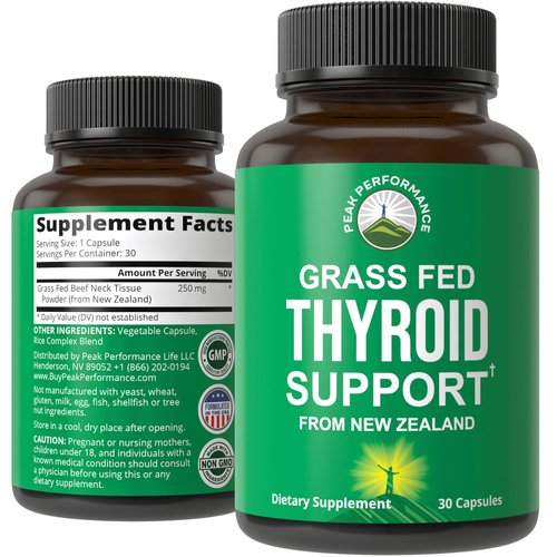 Raw Desiccated Thyroid Supplement. Grass Fed New Zealand Beef Neck & Thyroid Gland Capsules for Women and Men. Ancestral Living Ethically Sourced Bovine Supplements for Energy and Metabolism Support
