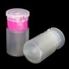 2 Pieces 60ml Push Down Empty Pump Dispenser Bottle Nail Polish Remover Pump Empty Bottle Dispenser with Flip Top Cap for Nail Polish Remover Makeup Organizer Travel Bottle Pink