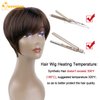 QUEENTAS Short Brown Pixie Cut Wig with Bangs Layered Straight Heat Resistant Synthetic Short Hair Hair Wigs for White and Black Women Daily Use (Black Cherry)