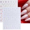 Star Nail Stickers, Holographic Star Nail Decals Heart Butterfly Shinning Stars Nail Designs Aurora Silver Nail Art Supplies for Women Girls(6 Sheets)
