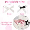XLSXEXCL 60 Pcs Mini Bowknot Hair Clips for Women Girls Bow Hair Clips Solid Color Hair Ribbon Alligator Clips Barrettes Hair Accessories (Black Pink White)