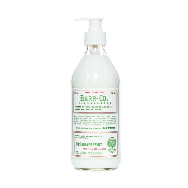 BARR-CO. Fir & Grapefruit Scent Shea Butter Lotion for Dry Skin, Bright Grapefruit and Cooling Balsam, Shea Moisturizing Lotion for Sensitive Skin, 16 fl oz