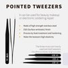 Precision Craft Tweezers Set,3 Pcs Pointed Tweezers,2 Pcs Curved Tweezers,2 Pcs Precision Serrated Tweezers for Eyelash Extensions,Craft, Jewelry,Soldering,Electronics Etc