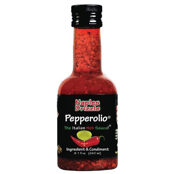 Pepperolio "The Italian Hot Sauce" Pizza Condiment-Extra Virgin Olive Oil Ingredient -- Italian-Style Chili Oil 8.1oz (240ml) Bottle