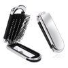1 Pack Travel Hair Brush with Mirror Folding Hair Brush Collapsable Pocket Size Brush Mini Hair Brush Massage Comb Compact Hair Brush Hair Styling Tools for Gym,Trip,Purse,Swimming (Removable Mirror)