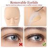 Eyelash Practice Eyelids, 6 Pairs Lash Mannequin Eyelids Replaceable Practice Eyes for Eyelash Extensions Mannequin Head Eyelash Practice Eyelids Kit