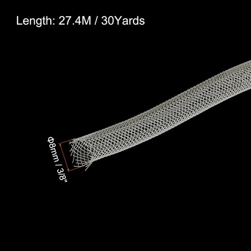 MECCANIXITY 30 Yards Mesh Tube 3/8 Inch Decor Tubing Flex for Wreath, Gift, Decorations Birthday, and Wedding Party,DIY Craft - Cream