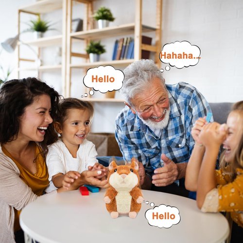 Qrooper Toddler Toys Talking Hamster Repeats What You Say Stuffed Animals Toys for Kids, Talking Toys for 2 3 Year Old Girl Boy, Interactive Autism Sensory Toys for Kids Gifts