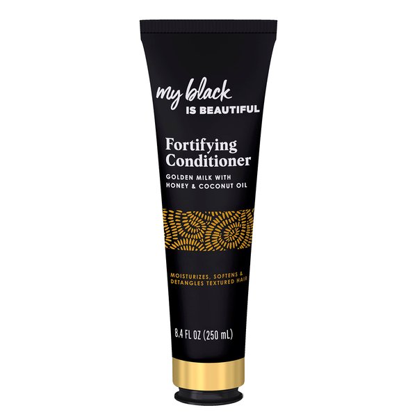 My Black is Beautiful Golden Milk Fortifying Conditioner, 8.4 Fl Oz — Sulfate Free, Moisturizing Conditioner for Curly and Coily Hair with Coconut Oil, Honey, and Turmeric