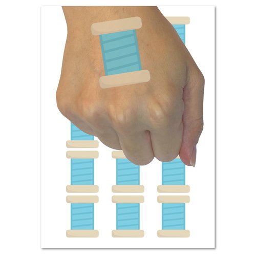 Spool of Thread Sewing Temporary Tattoo Water Resistant Fake Body Art Set Collection - 54 1" Tattoos (1 Sheet)