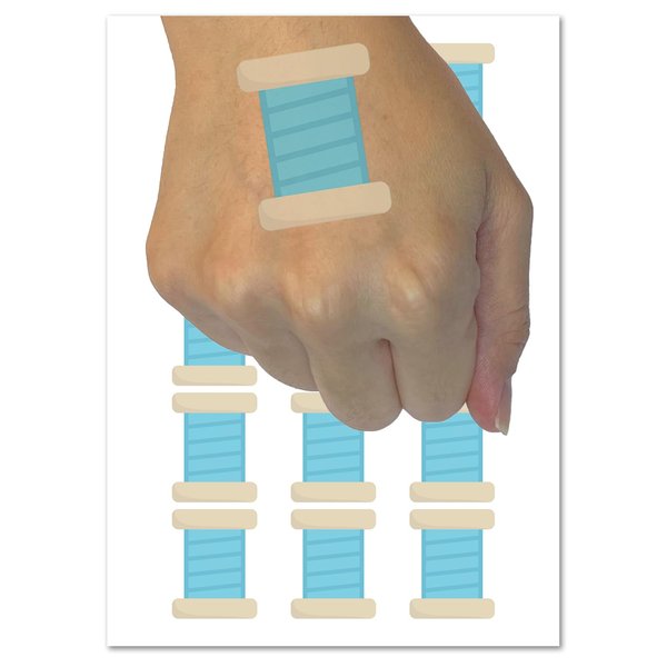 Spool of Thread Sewing Temporary Tattoo Water Resistant Fake Body Art Set Collection - 54 1" Tattoos (1 Sheet)