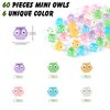 60 PCS Mini Owls for Crafts Dollhouse Fairy Garden Decor Miniature Figurines Owl Decor for Car Tiny Resin Animals for Micro Landscape Plant Pots
