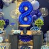Number 8 Balloon 40 inch, Dark Blue Big Number Balloon, Giant Foil 8 Balloons Number, Helium 8th Birthday Balloons for Kids Boys Girls Birthday Party Decorations Wedding Anniversary Event Supplies