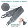 Inmorven Back Scrubber for Shower Exfoliating Body Scrubber 40 inch Double-Sided Back Exfoliator Scrub Towel, Bath Body Brush Widened Back Washer with Handle for Men and Women,Grey