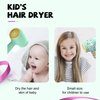 Kids Hair Dryer, FeeKaa Kids Blow Dryer for Girls, Low Noise Gentle Heat for Kids Skin, Gift for Children's Birthday, Christmas Gift, Yellow-Green