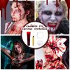 Halloween Fake Blood Washable + Fake Teeth Vampire Teeth + Black and White Face Painting Kit, Drip Liquid Blood for Clothes, Zombie, Vampire Monster SFX Makeup Face Body Paint