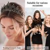 Atoden Birthday Crown and Birthday Queen Sash Black Tiara Birthday Girl Women Crystal Crown Princess Birthday Party Decorations Rhinestone Headband Birthday Accessories for Party
