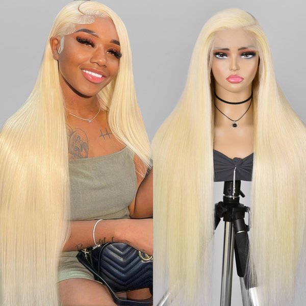 Alididi 30Inch 613 13x6 Lace Front Wig Human Hair 200 Density 613 Lace Front Wig Human Hair Blonde Wig Human Hair Straight Lace Frontal Wig Human Hair Pre Plucked With Baby Hair (613 Blonde Wig)