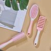 Xiaocao8 Hair Brush Set for Women and Men, 3 Pcs Plastic Hairbrush with Holder, Detangling Combs for Curly/Straight Hair (Pink)