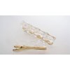 Generic 2 sizes block glass effect acrylic and metal alligator hair clip barrette (Size: 3.25), 1 Count (Pack of 1)