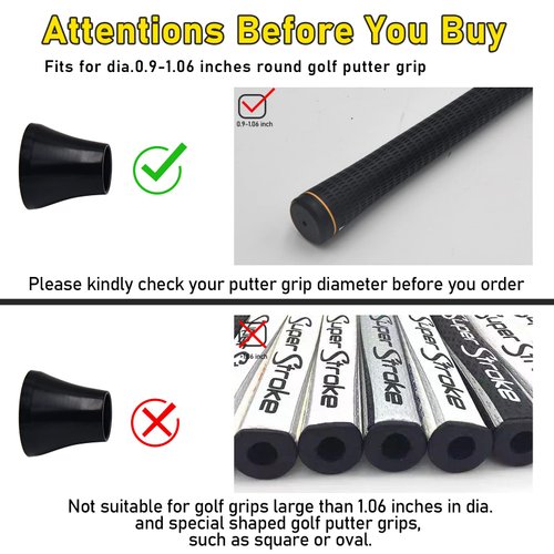 Shu-Ran 4 Pcs Golf Ball Retriever, Golf Ball Picker Upper for Putter Grip,Golf Ball Pick Up Tool Suction Cup,Golf Ball Grabber Sucker for End of Putter