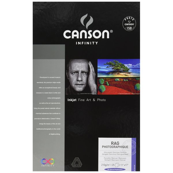 Canson Infinity Rag Photographique Fine Art Paper, 210 Gram, 8.5 x 11 Inch, 25 Sheets