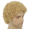 Amnenl Mens Light Blonde Afro Curly Short Wig Fluffy Synthetic Rocker Funcy Male Hair Wig Halloween Cosplay Costume Wig
