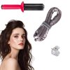 Neuvikter Heatless Curling Rod Headband with Hair Clips and Scrunchie, Hair Brush Styler for Curly Hair, Sleeping Curls Silk Ribbon with Hair Rollers for Long Hair (3Pcs-Grey)