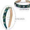 Coridy Green Jewelry Headbands Thin Baroque Hairbands for Women Pearl Rhinestones Hair Hoops with Emeralds Bejeweled Headband for Bridal Party