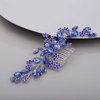 Chargances Bridal Wedding Crystal Hair Comb Handmade Flower Gemstone Hair Side Comb Blue Rhinestone Headpiece Bridal Hair Accessories for Wedding Prom Flower Girl (Blue)