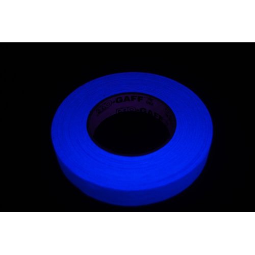 1 Inch x 50 Yards UV Blacklight Reactive Fluorescen​t Gaffer Tape (Blue)