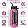 HYDRO CELL Stainless Steel Insulated Water Bottle with Straw - For Cold & Hot Drinks - Metal Vacuum Flask with Screw Cap and Modern Leakproof Sport Thermos for Kids & Adults (Fuchsia 32oz)