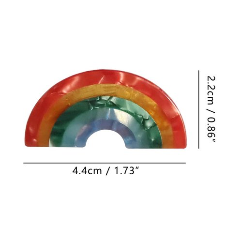 Colorful Rainbow Hair Clips,Cellulose Acetate Hair Clips,Small Claw Clips for Girl,Hair Accessories for Women,Pack of 2
